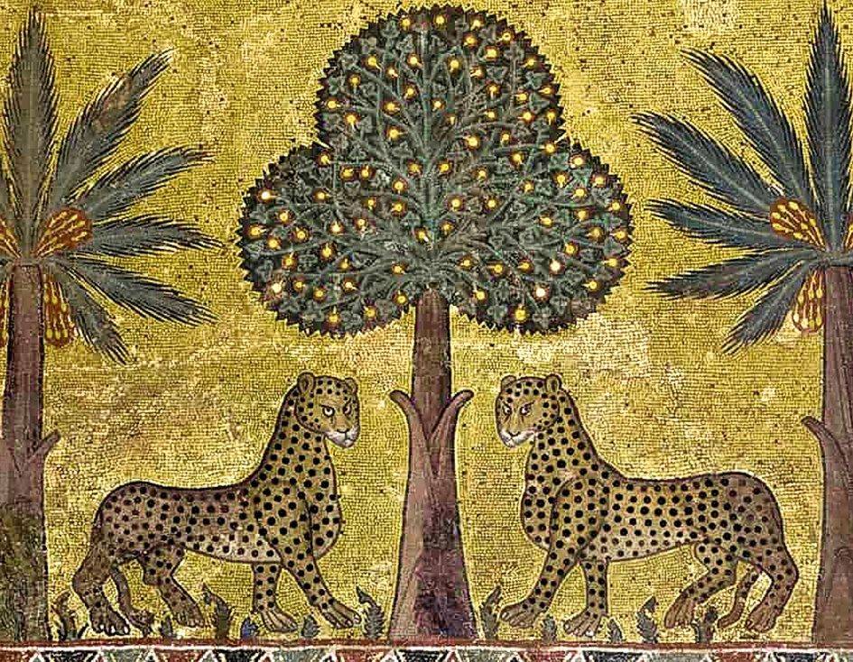 Mittelalterliches Goldmosaik im Normannenpalast von Palermo