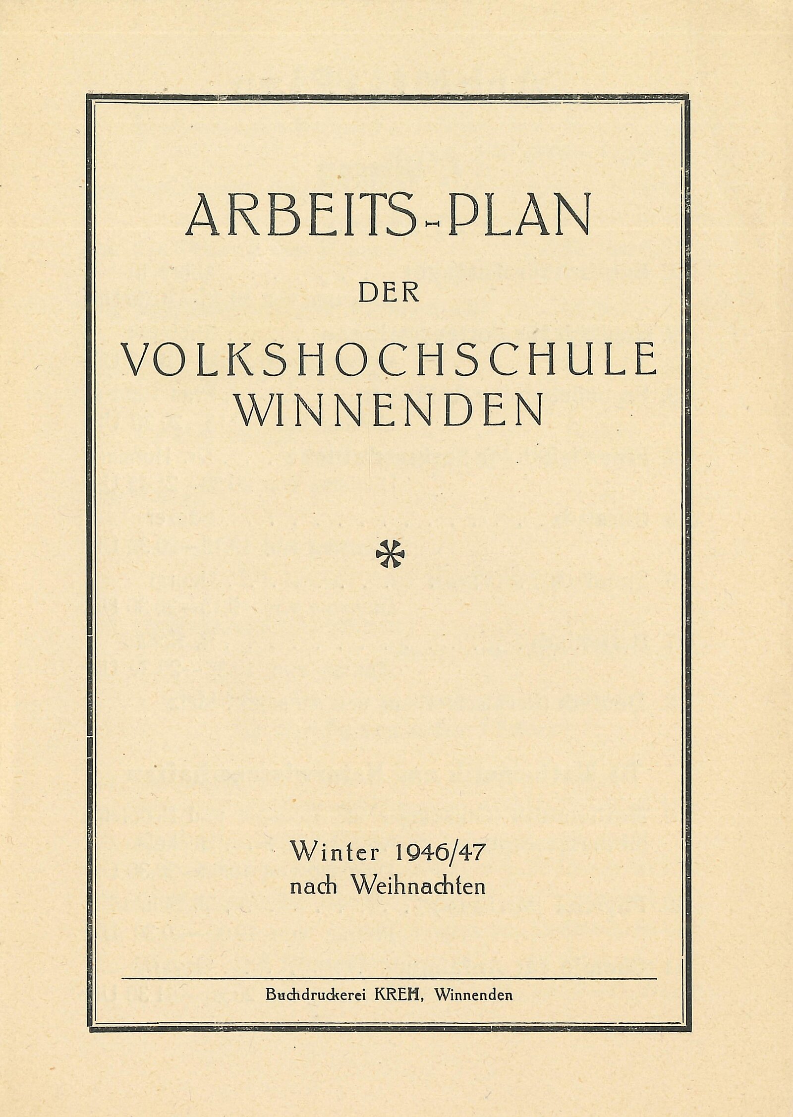 Erstes Programmheft 1946